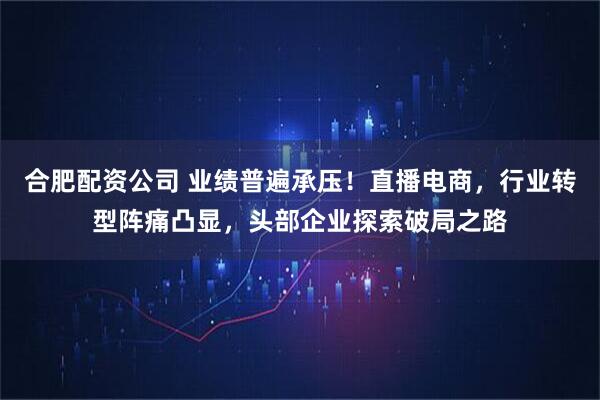 合肥配资公司 业绩普遍承压！直播电商，行业转型阵痛凸显，头部企业探索破局之路