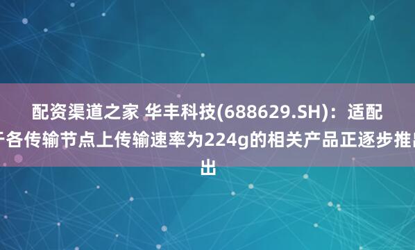 配资渠道之家 华丰科技(688629.SH)：适配于各传输节点上传输速率为224g的相关产品正逐步推出